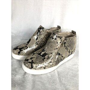 Metallic Time And True Faux Snake Skin Women’s Shoes 2 Zippers  Size 9 1/2